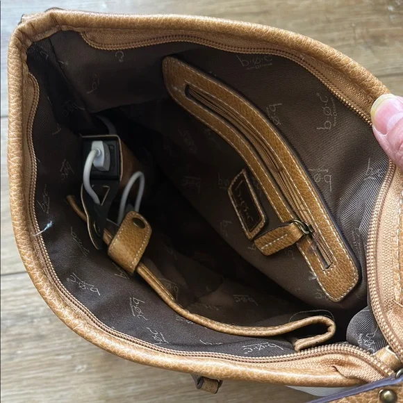 BOC Tan, Gray, and Cream Leather Shoulder Bag - Picture 3 of 4